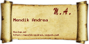 Mendik Andrea névjegykártya